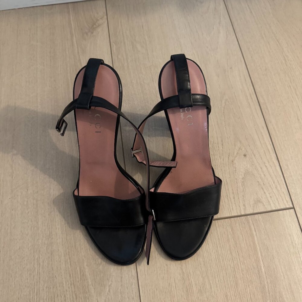 Black Gucci Open Toed Heel